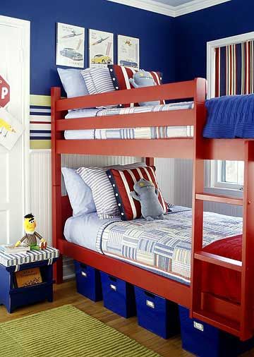 red blue bunks